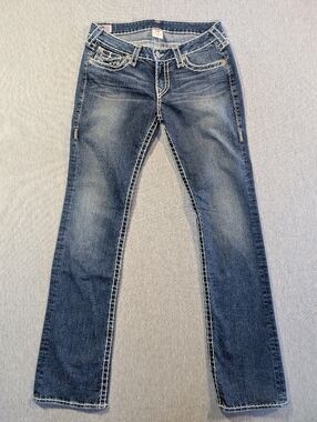 True Religion Billy Super T Jeans Women's 30 Blue Embroidered